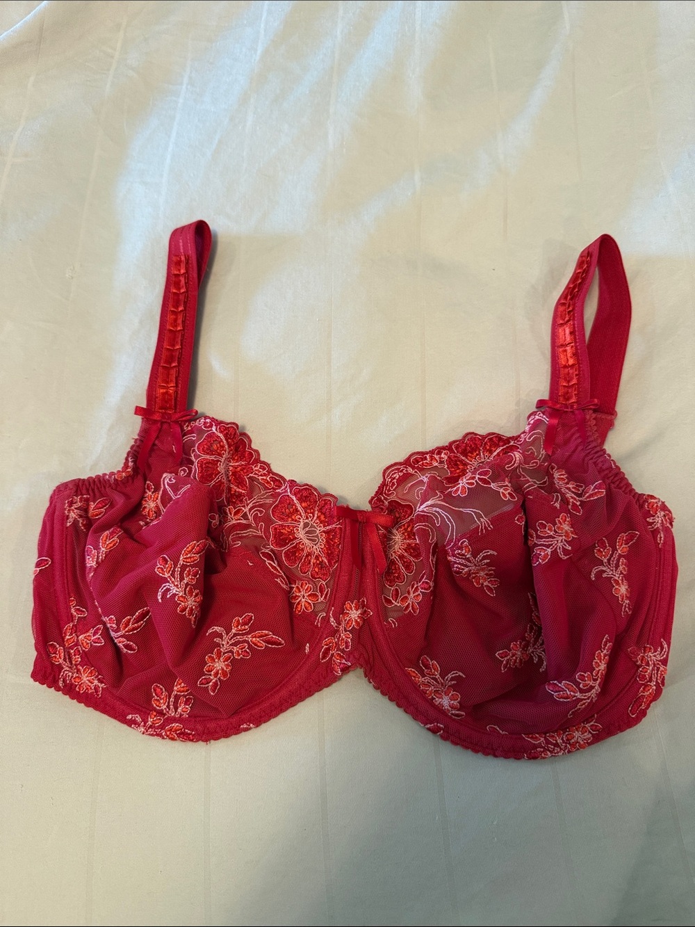 Prima Donna Red Floral Embroidered Underwire Bra